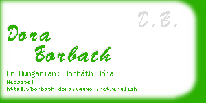 dora borbath business card
